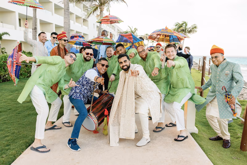 Mehndi, Hindu Ceremony, Sangeet Night Wedding at Hyatt Ziva Cancun — photo 86